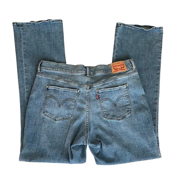 Levi’s Women’s Classic Bootcut Embroidered Floral Blue Jeans Size 14 - Picture 6 of 9